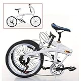 YUNRUX 20 'Faltrad Klapprad Tandem-Fahrrad klappbares Fahrrad Camping Bike Campingrad Klappfahrrad 7 Geschwindigkeiten Weiß